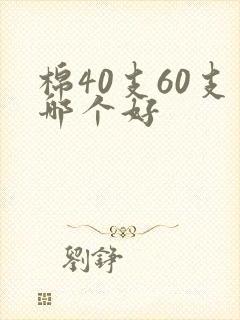 棉40支60支哪个好