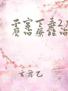 子宫下垂2度怎么治疗能治疗好吗