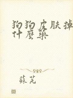 狗狗皮肤掉毛用什么药