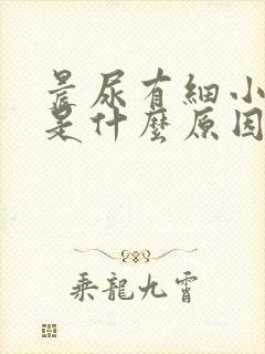 晨尿有细小泡泡是什么原因