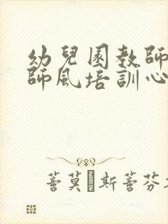 幼儿园教师师德师风培训心得体会