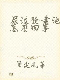 尿液发黄泡沫是怎么回事