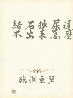 结石掉尿道口排不出来怎么办