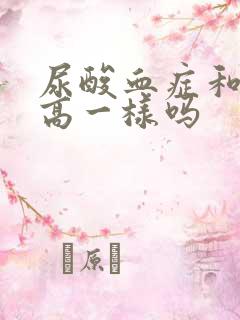 尿酸血症和尿酸高一样吗