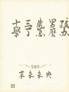 十三岁男孩不上学了怎么办