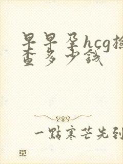 早早孕hcg检查多少钱