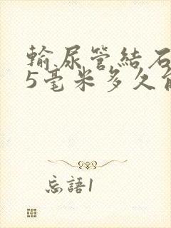 输尿管结石0.5毫米多久能排出