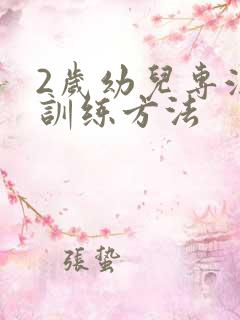 2岁幼儿专注力训练方法