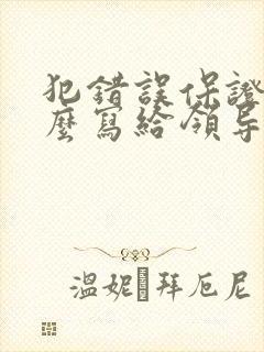 犯错误保证书怎么写给领导