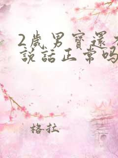 2岁男宝还不会说话正常吗