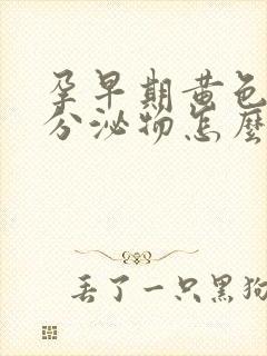 孕早期黄色水样分泌物怎么回事