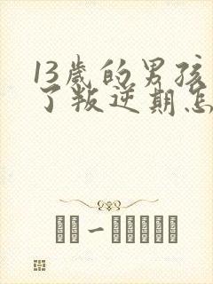 13岁的男孩到了叛逆期怎麽教