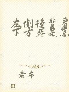 左侧后背肩胛骨下方疼是怎么回事