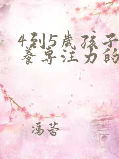 4到5岁孩子培养专注力的训练方法