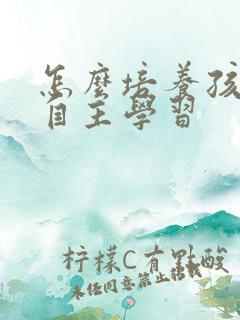 怎么培养孩子的自主学习