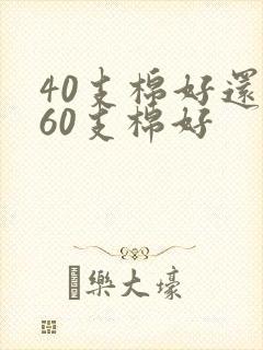 40支棉好还是60支棉好