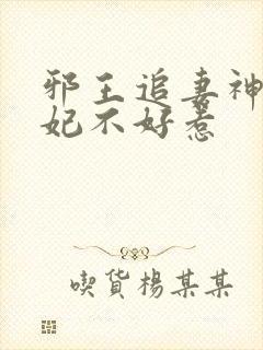 邪王追妻神医狂妃不好惹