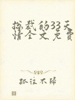 总裁的33天索情全文免费阅读