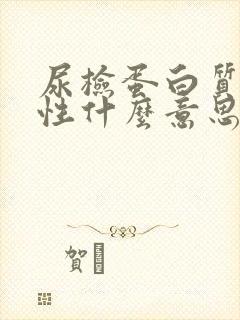 尿检蛋白质弱阳性什么意思