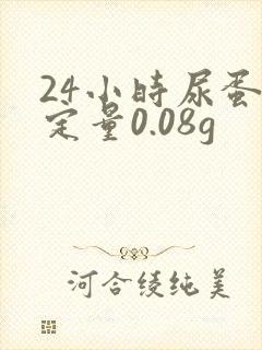 24小时尿蛋白定量0.08g