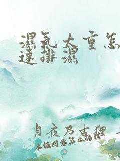 湿气太重怎么快速排湿