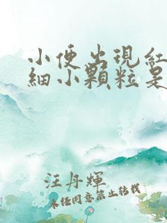 小便出现红色的细小颗粒是什么情况