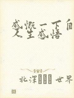 感慨一下自己的人生感悟