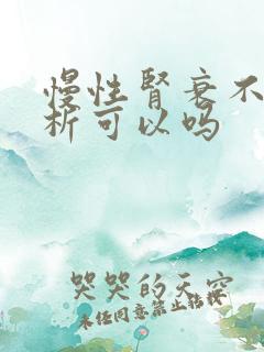 慢性肾衰不做透析可以吗