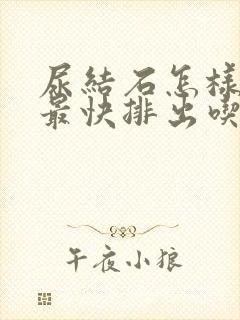 尿结石怎样可以最快排出吃什么药