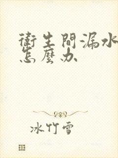 卫生间漏水漏水怎么办