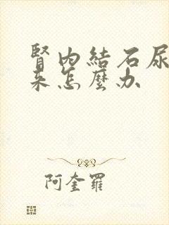 肾内结石尿不出来怎么办