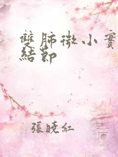 双肺微小实性小结节