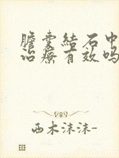 胆囊结石中医药治疗有效吗