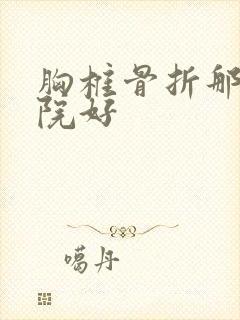 胸椎骨折那家医院好