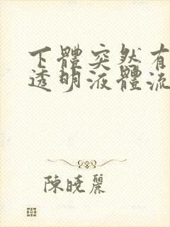 下体突然有一股透明液体流出来