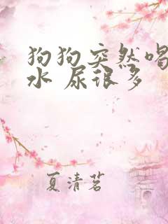 狗狗突然喝很多水 尿很多