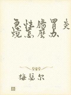 急性肠胃炎加发烧怎么办