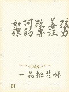 如何改善孩子上课的专注力