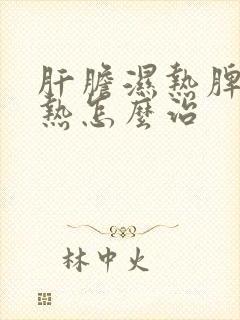 肝胆湿热脾胃湿热怎么治