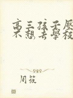 高三孩子压力大不想去学校怎么办