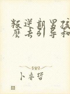 叛逆期男孩子怎么去引导和沟通