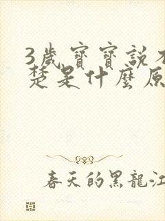 3岁宝宝说不清楚是什么原因