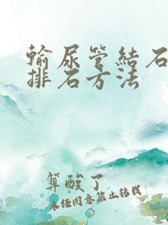 输尿管结石快速排石方法