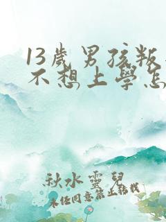 13岁男孩叛逆不想上学怎么办