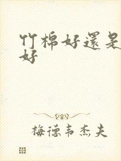 竹棉好还是纯棉好