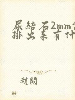 尿结石2mm能排出来有什么感觉