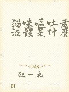 猫咪呕吐黄色的液体是什么情况