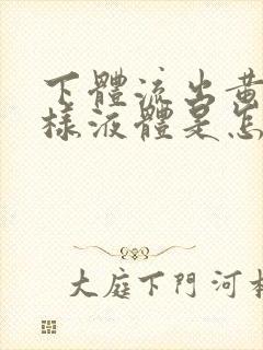 下体流出黄色水样液体是怎么回事