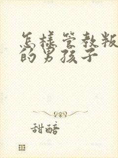 怎样管教叛逆期的男孩子