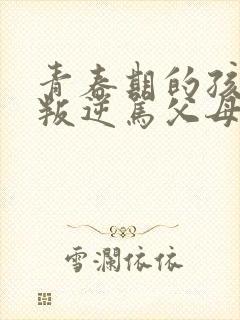 青春期的孩子太叛逆骂父母怎么办